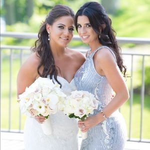 Quiz - Silver sequenced formal dress